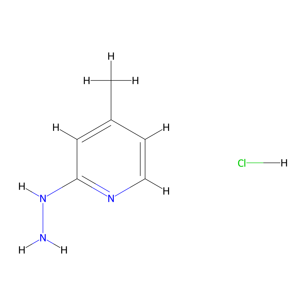 2-Hydrazino-4-methylpyridine hydrochloride molecular structure, CAS 117879-50-2