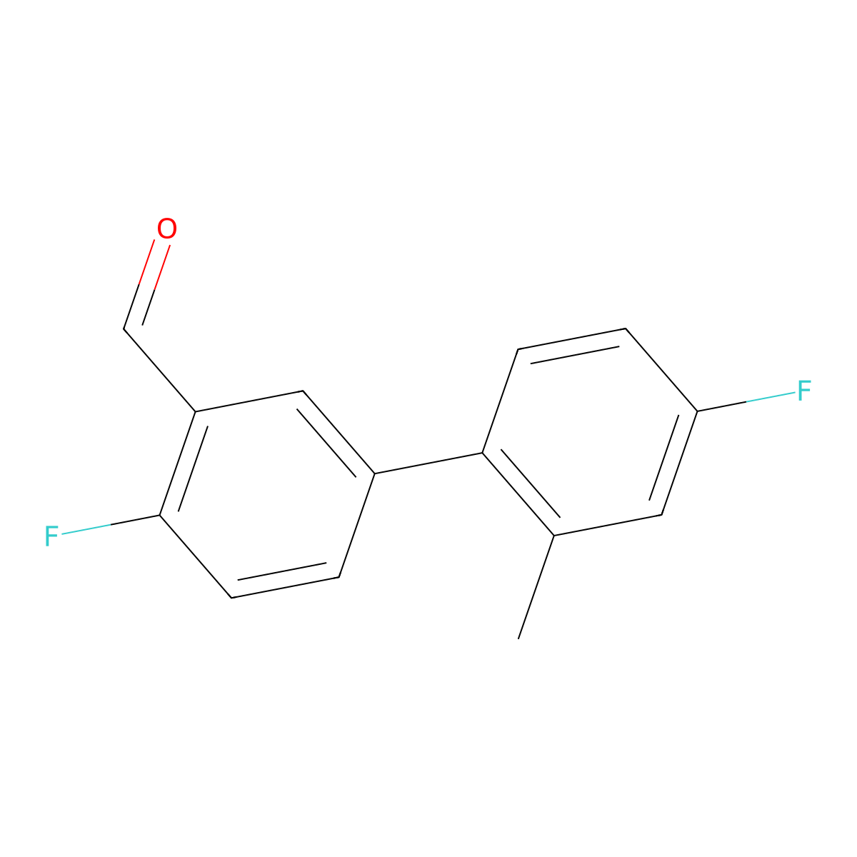4,4'-Difluoro-2'-methyl[1,1'-biphenyl]-3-carboxaldehyde molecular structure, CAS 1178790-03-8