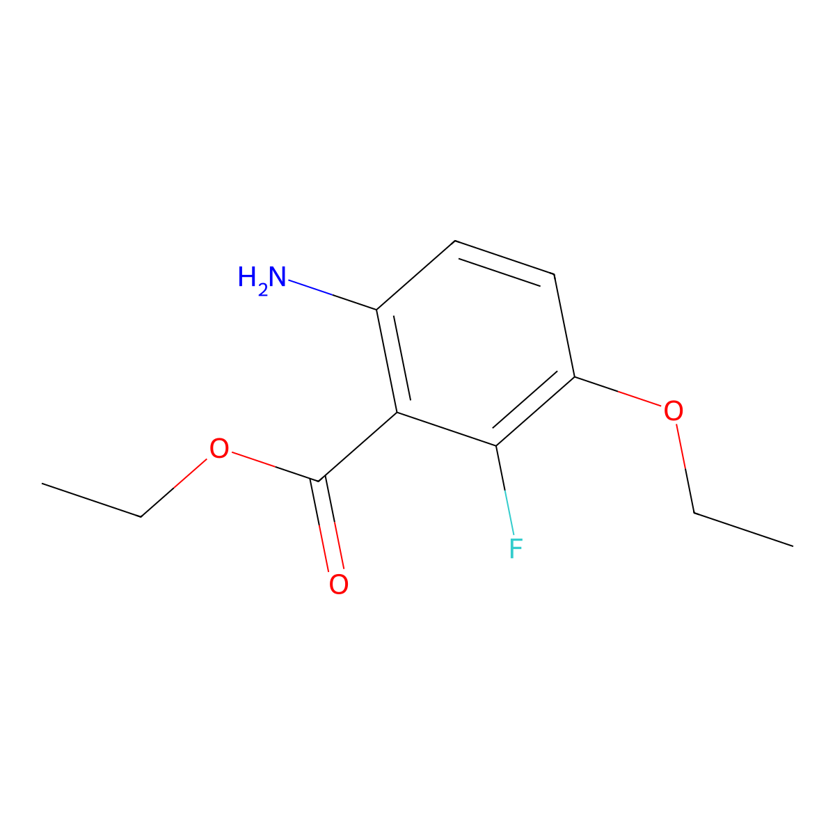 Ethyl 6-amino-3-ethoxy-2-fluorobenzoate molecular structure, CAS 1178795-42-0