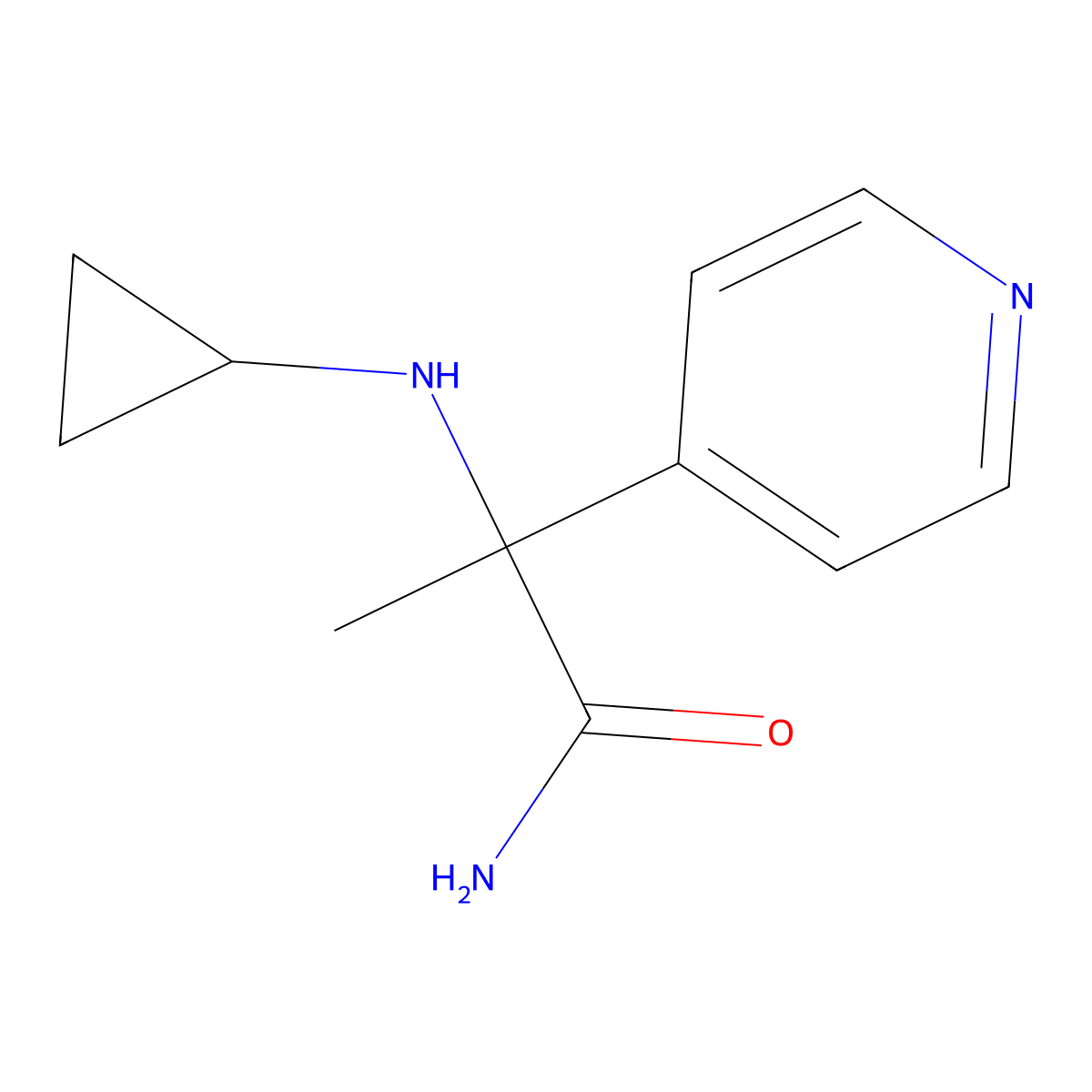 2-(Cyclopropylamino)-2-(pyridin-4-YL)propanamide molecular structure, CAS 1178795-59-9