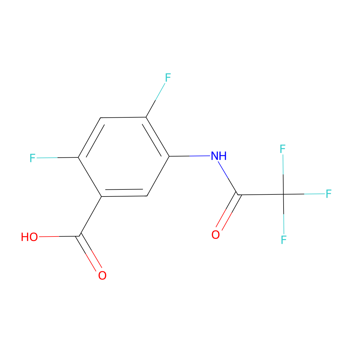 2,4-Difluoro-5-(trifluoroacetamido)benzoic acid molecular structure, CAS 1178798-37-2
