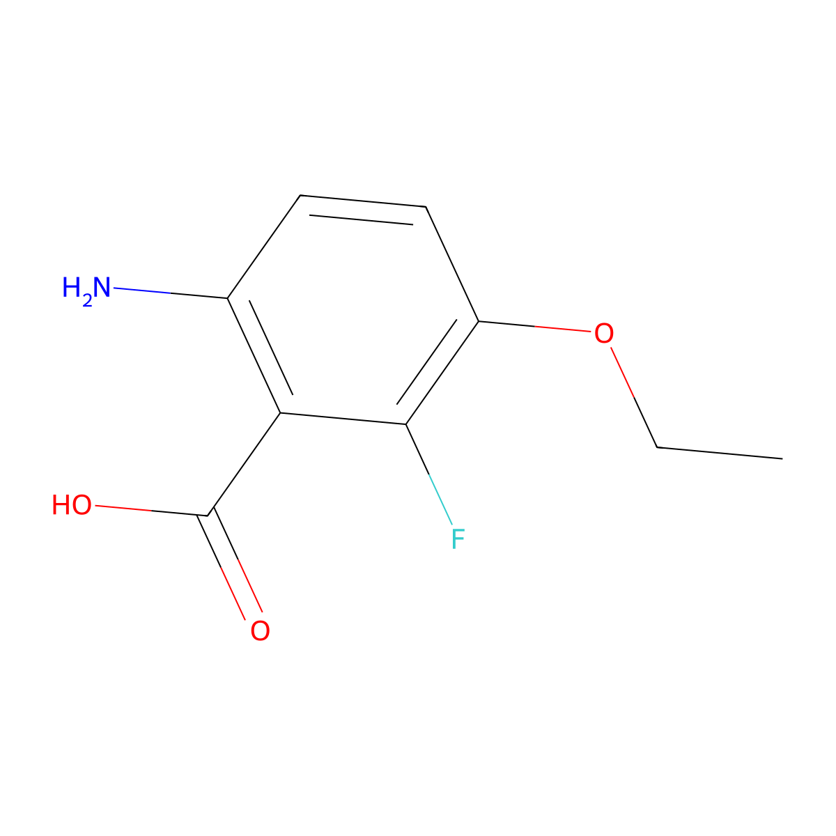 6-Amino-3-ethoxy-2-fluoro-benzoic acid molecular structure, CAS 1178813-12-1