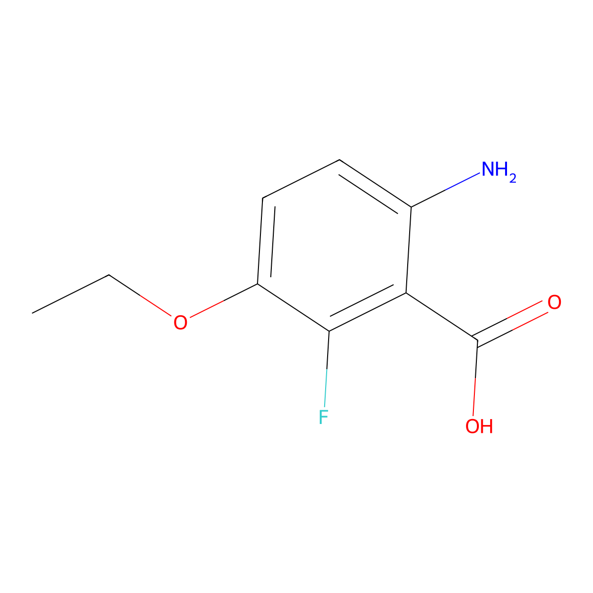 6-Amino-3-ethoxy-2-fluoro-benzoic acid molecular structure, CAS 1178813-12-1