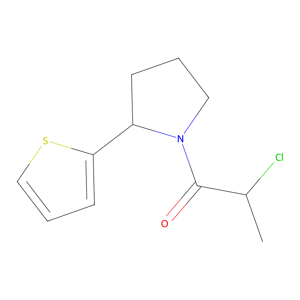 2-Chloro-1-[2-(thiophen-2-yl)pyrrolidin-1-yl]propan-1-one molecular structure, CAS 1178817-96-3