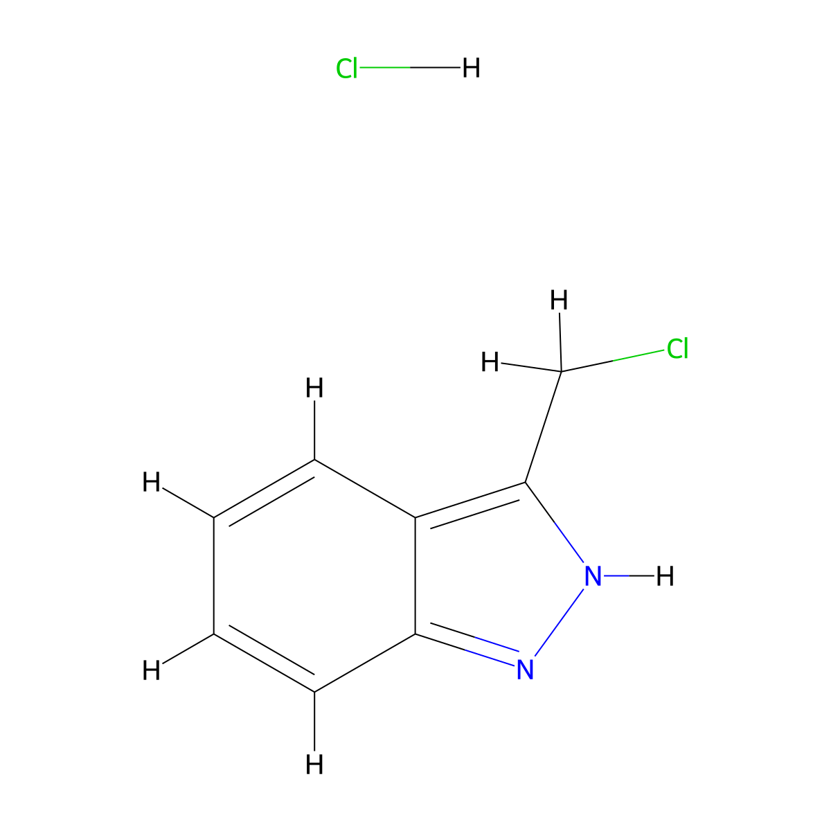 3-(chloromethyl)-1H-indazole hydrochloride molecular structure, CAS 117882-35-6