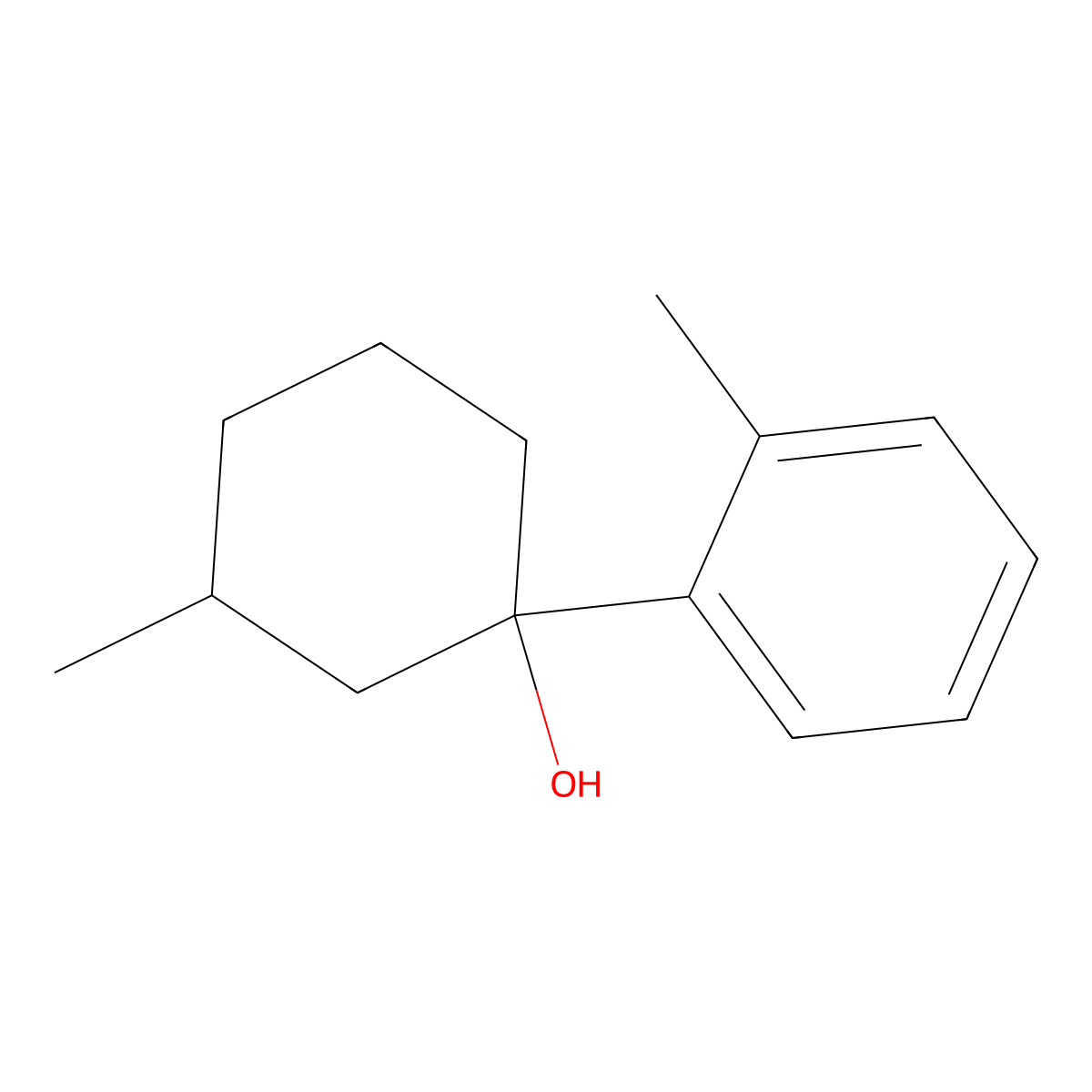 3-Methyl-1-(2-methylphenyl)cyclohexan-1-ol molecular structure, CAS 1178821-01-6