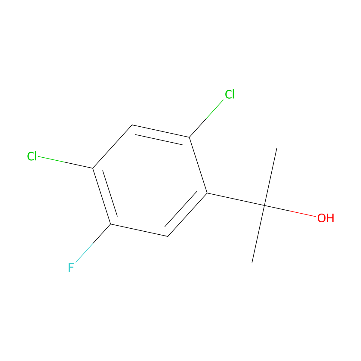 2-(2,4-Dichloro-5-fluorophenyl)propan-2-ol molecular structure, CAS 1178822-45-1