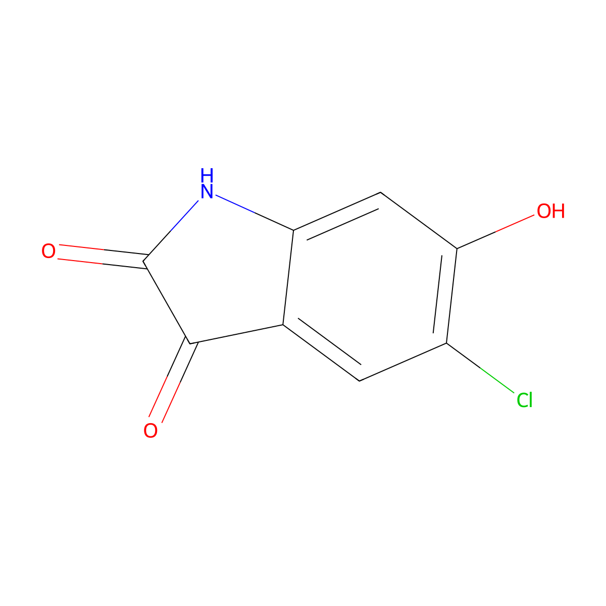 5-chloro-6-hydroxy-2,3-dihydro-1H-indole-2,3-dione molecular structure, CAS 117883-46-2