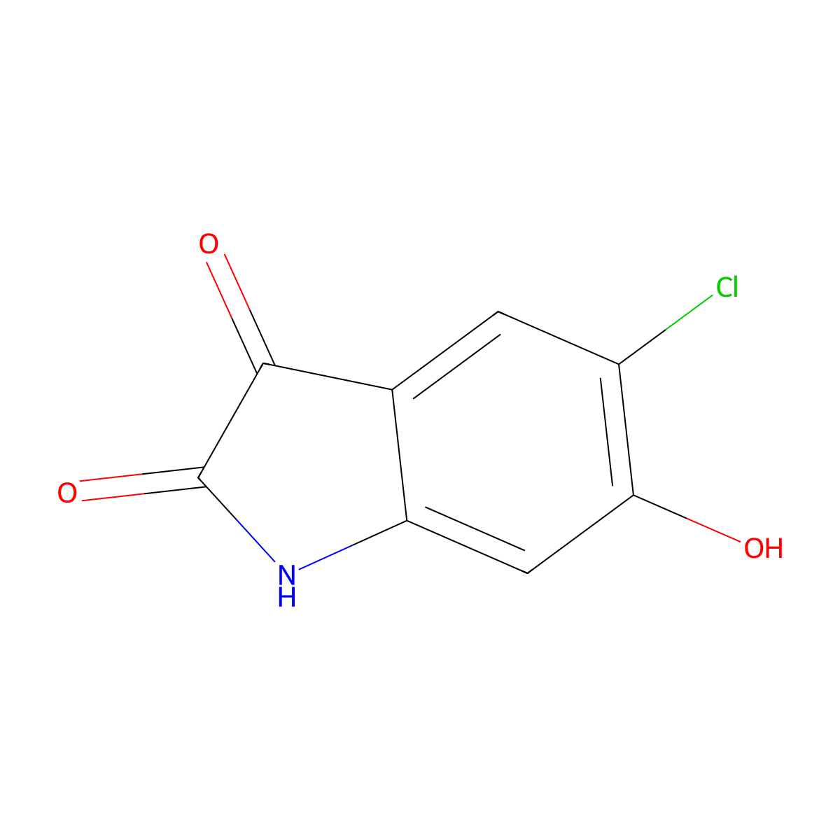 5-chloro-6-hydroxy-2,3-dihydro-1H-indole-2,3-dione molecular structure, CAS 117883-46-2