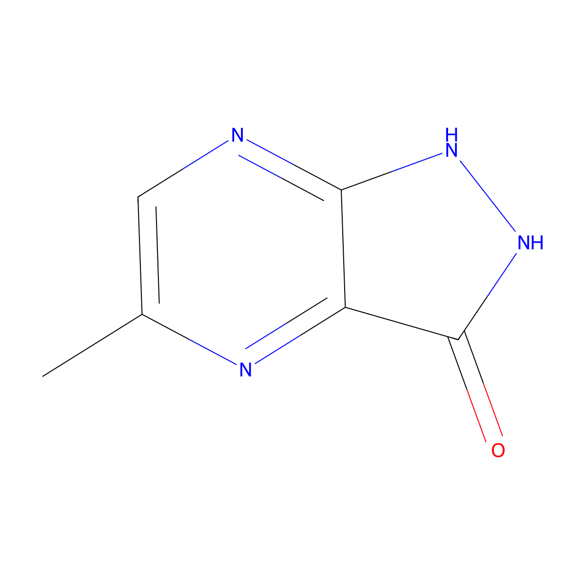 5-Methyl-1H-pyrazolo[3,4-B]pyrazin-3-OL molecular structure, CAS 117883-60-0