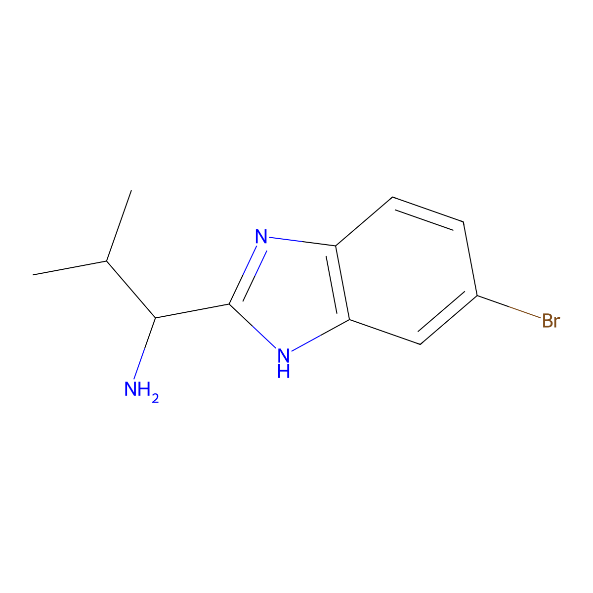 1-(5-Bromo-1H-benzo[d]imidazol-2-yl)-2-methylpropan-1-amine molecular structure, CAS 1178830-22-2