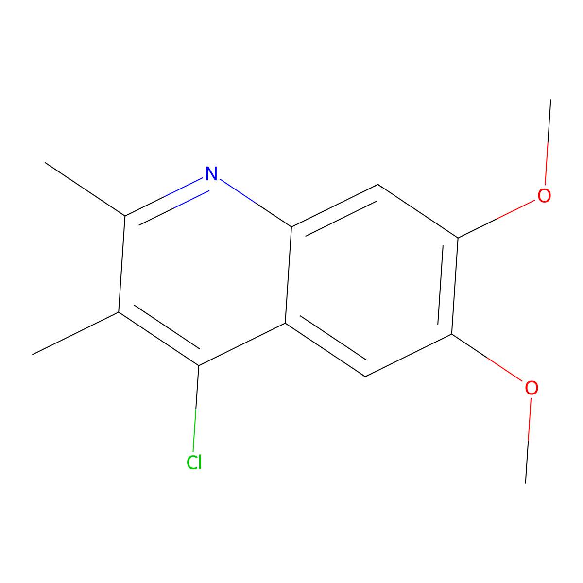 4-Chloro-6,7-dimethoxy-2,3-dimethylquinoline molecular structure, CAS 1178831-43-0