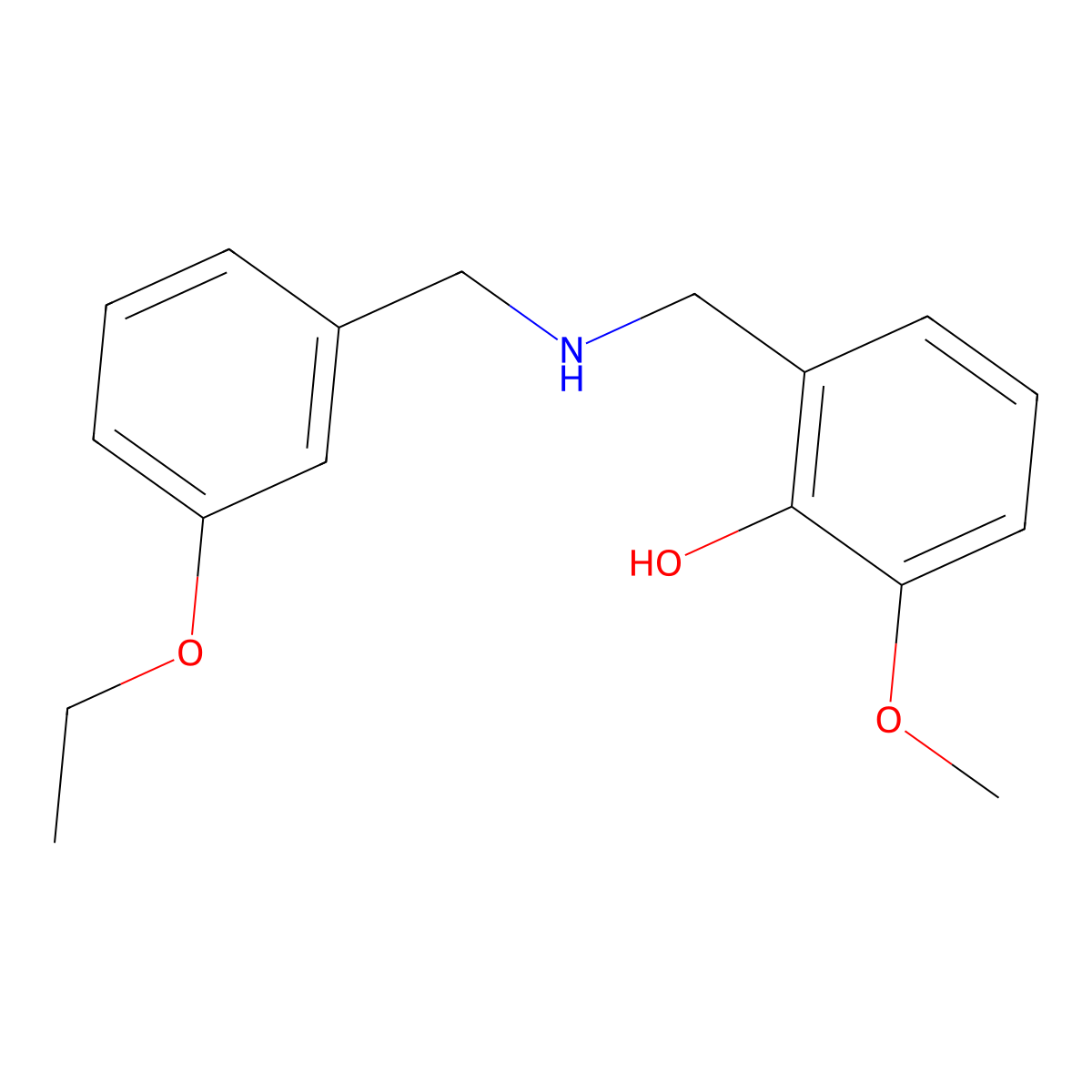 2-{[(3-Ethoxybenzyl)amino]methyl}-6-methoxyphenol molecular structure, CAS 1178832-15-9
