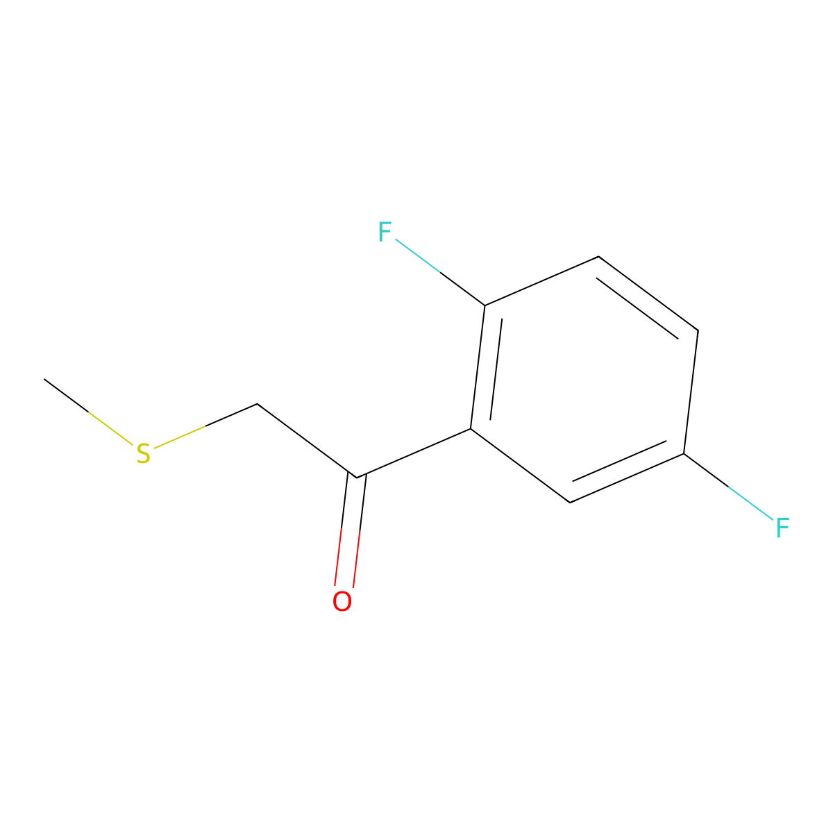 1-(2,5-Difluorophenyl)-2-(methylsulfanyl)ethan-1-one molecular structure, CAS 1178832-72-8