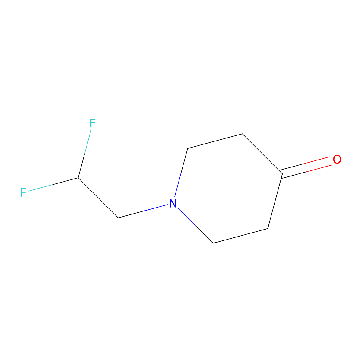 1-(2,2-Difluoroethyl)piperidin-4-one molecular structure, CAS 1178833-49-2