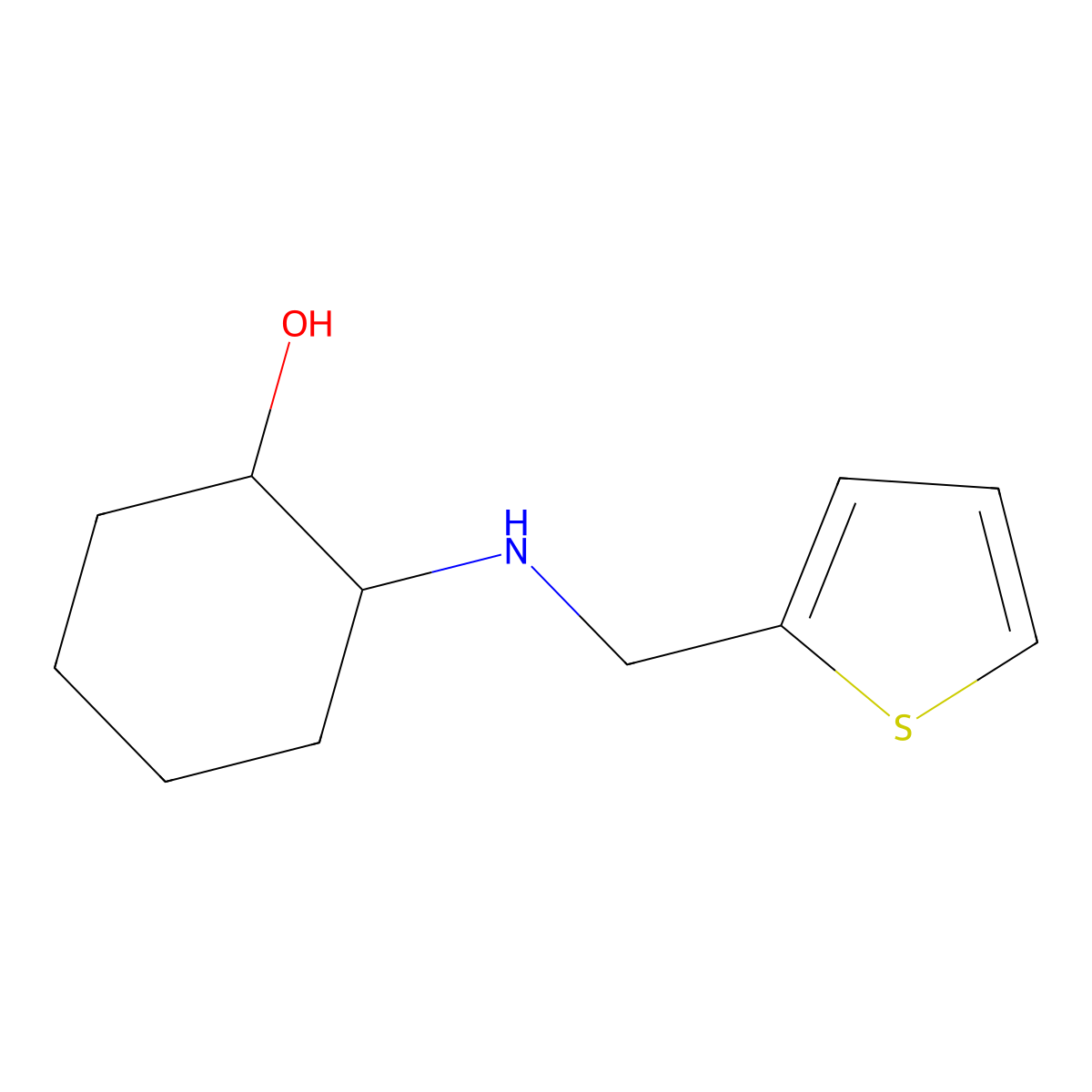 2-{[(Thiophen-2-yl)methyl]amino}cyclohexan-1-ol molecular structure, CAS 1178833-92-5