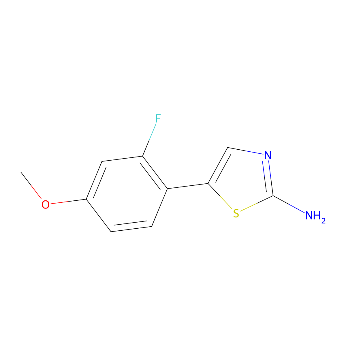 5-(2-Fluoro-4-methoxyphenyl)thiazol-2-amine molecular structure, CAS 1178834-34-8