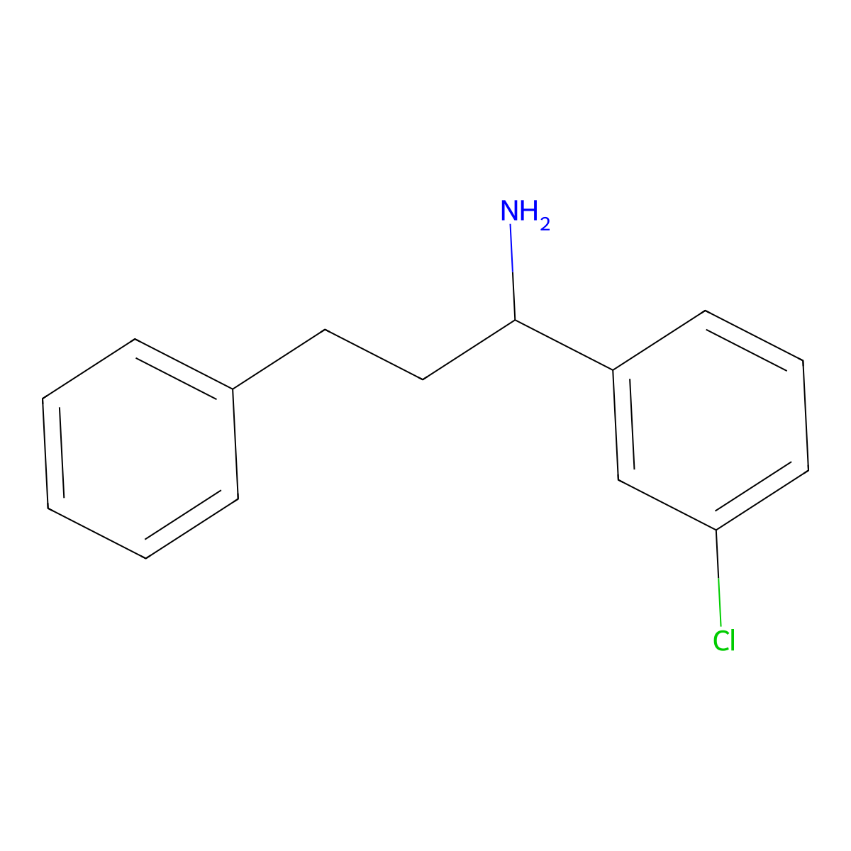 1-(3-Chlorophenyl)-3-phenylpropan-1-amine molecular structure, CAS 1178835-95-4
