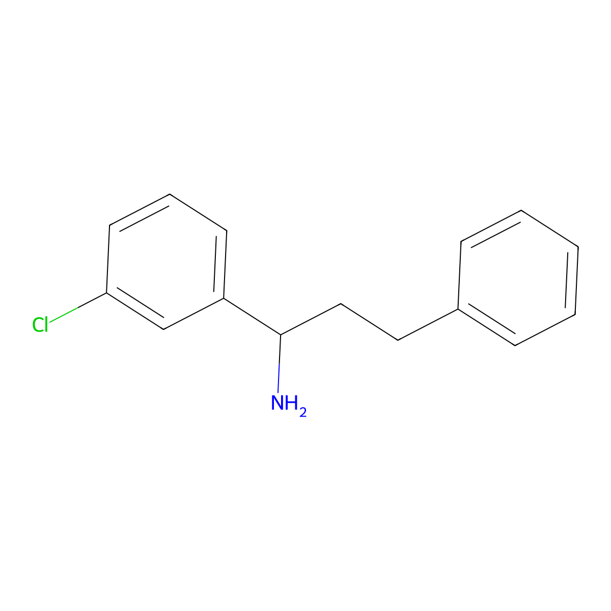 1-(3-Chlorophenyl)-3-phenylpropan-1-amine molecular structure, CAS 1178835-95-4