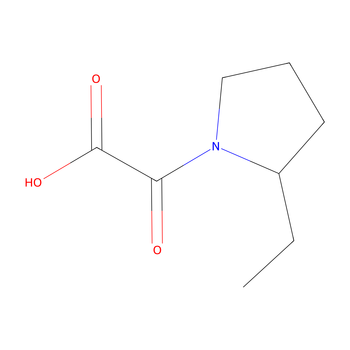 2-(2-Ethylpyrrolidin-1-yl)-2-oxoacetic acid molecular structure, CAS 1178837-33-6