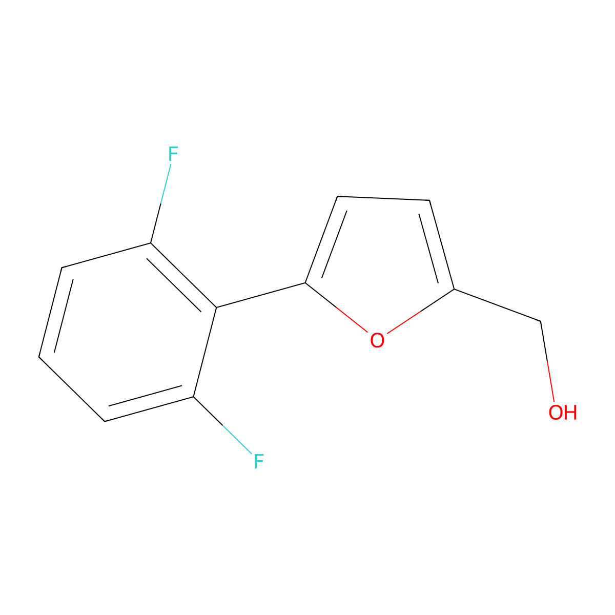 (5-(2,6-Difluorophenyl)furan-2-yl)methanol molecular structure, CAS 1178841-28-5