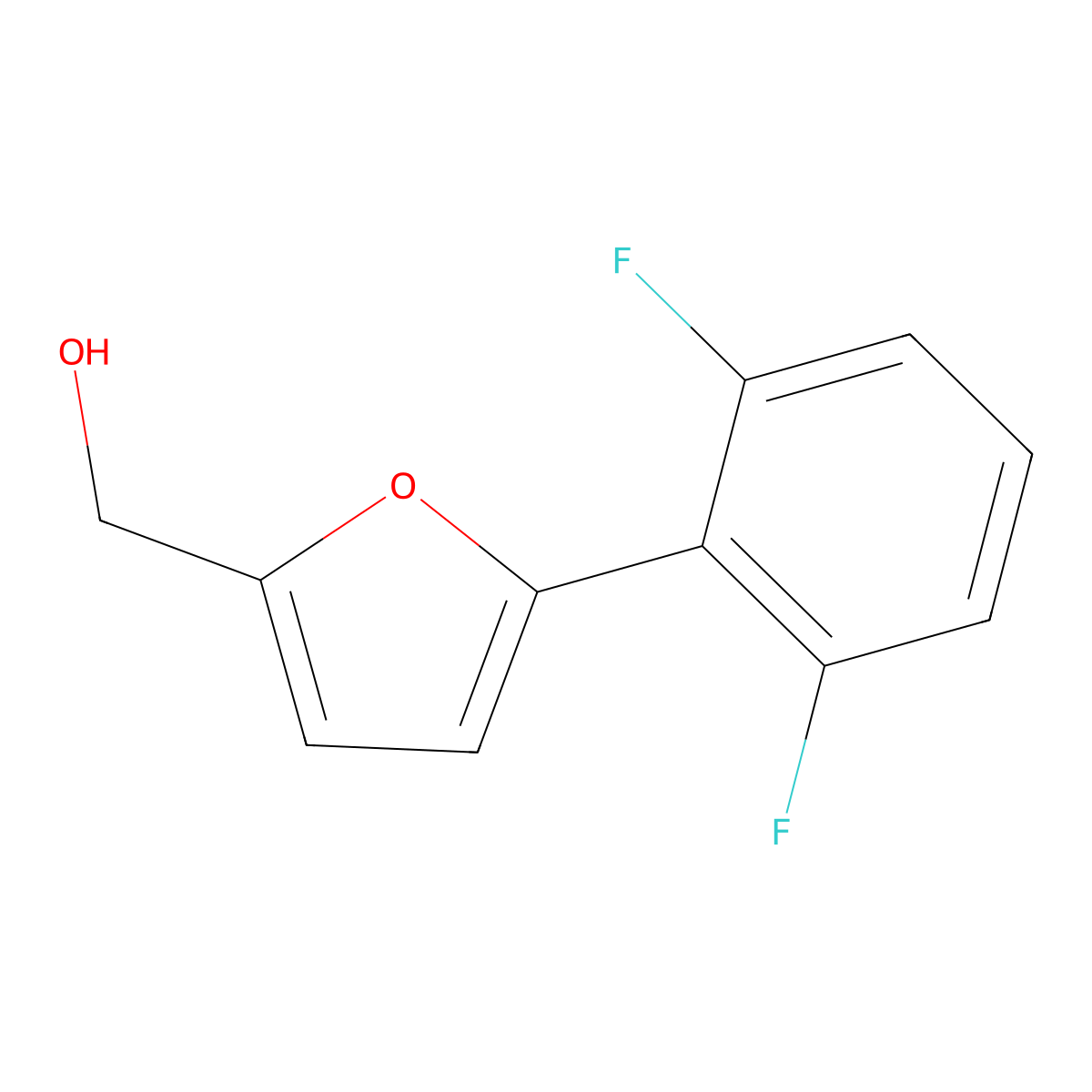 (5-(2,6-Difluorophenyl)furan-2-yl)methanol molecular structure, CAS 1178841-28-5