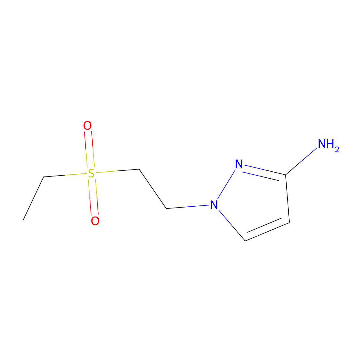 1-[2-(ethanesulfonyl)ethyl]-1H-pyrazol-3-amine molecular structure, CAS 1178848-35-5