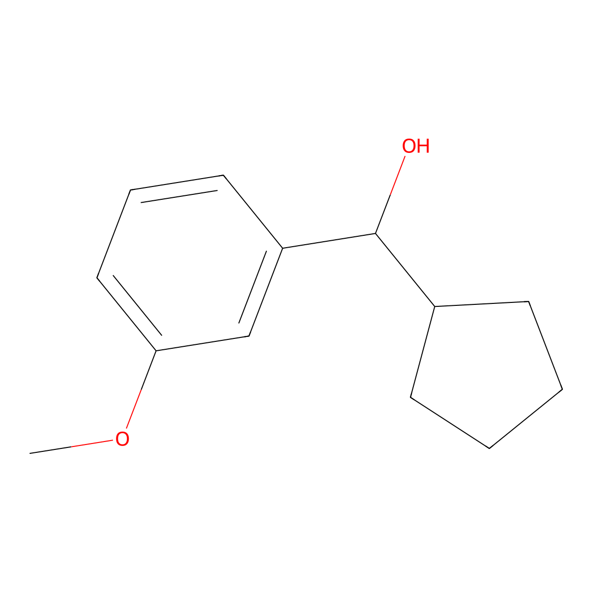 alpha-Cyclopentyl-3-methoxybenzenemethanol molecular structure, CAS 1178852-31-7