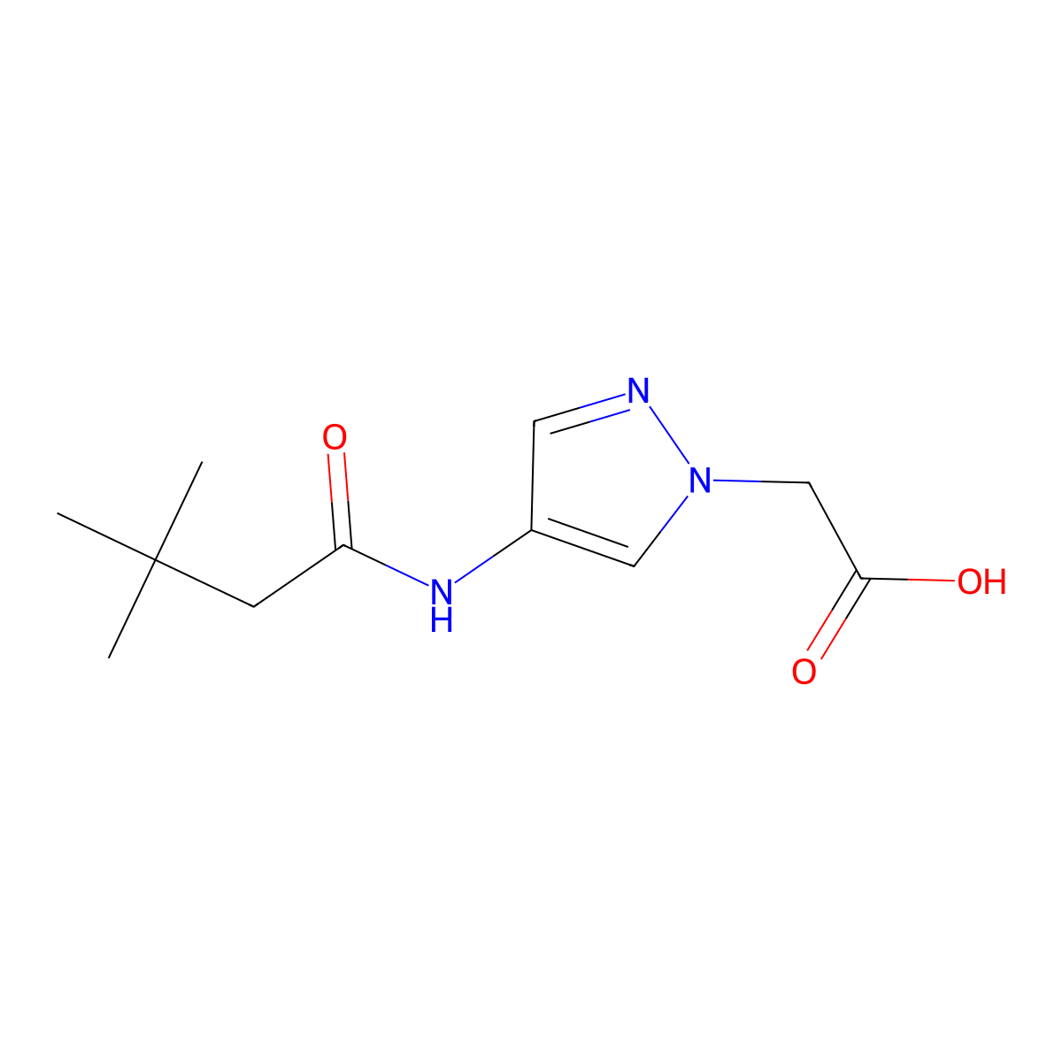 2-[4-(3,3-dimethylbutanamido)-1H-pyrazol-1-yl]acetic acid molecular structure, CAS 1178852-34-0