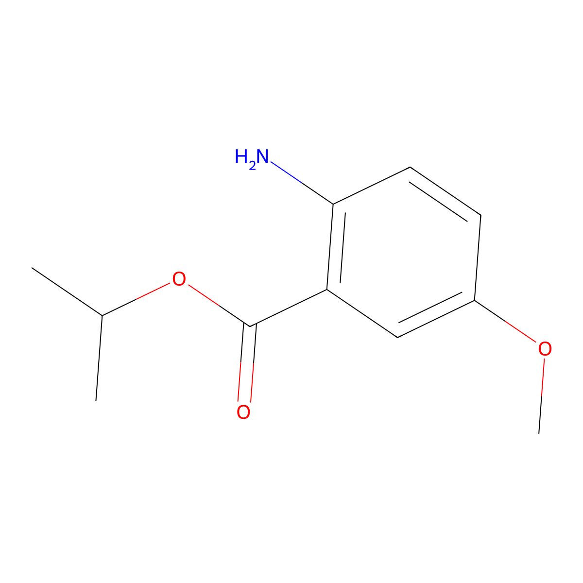 Propan-2-yl 2-amino-5-methoxybenzoate molecular structure, CAS 1178855-05-4