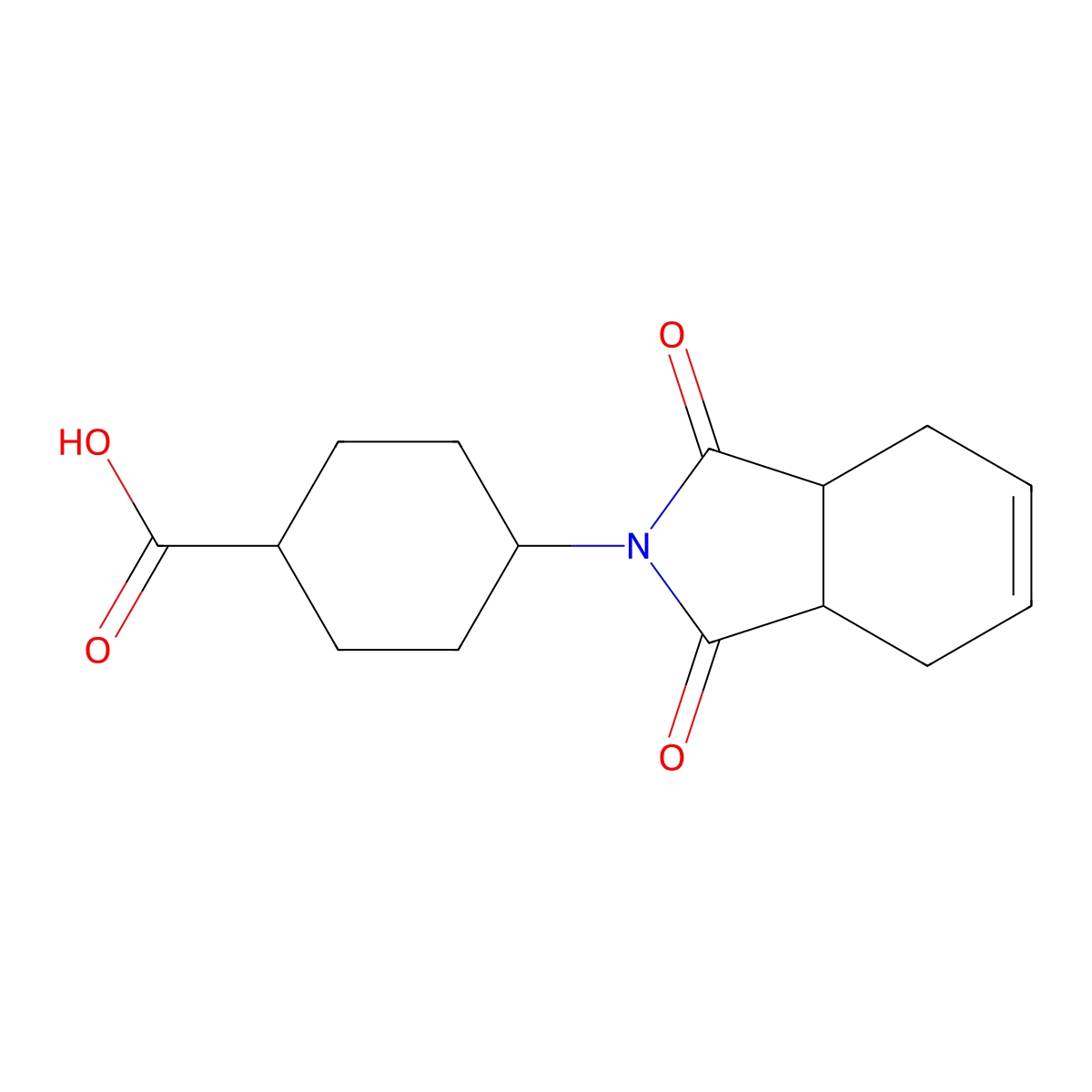 4-(1,3-dioxo-1,3,3a,4,7,7a-hexahydro-2H-isoindol-2-yl)cyclohexanecarboxylic acid molecular structure, CAS 1178856-80-8