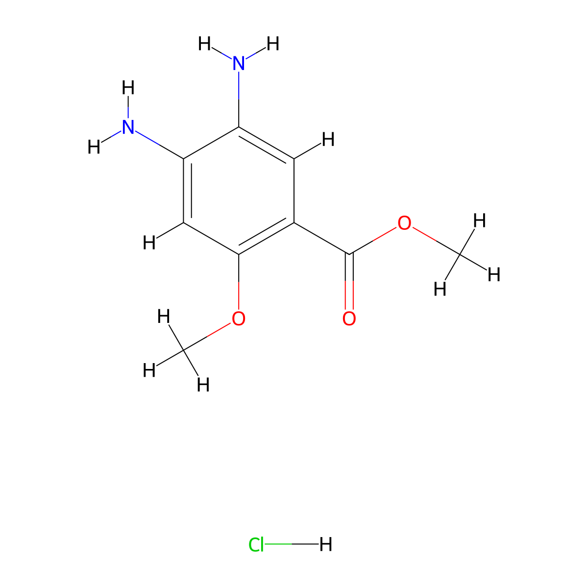 Methyl4,5-diamino-2-methoxybenzoatehydrochloride molecular structure, CAS 117886-12-1