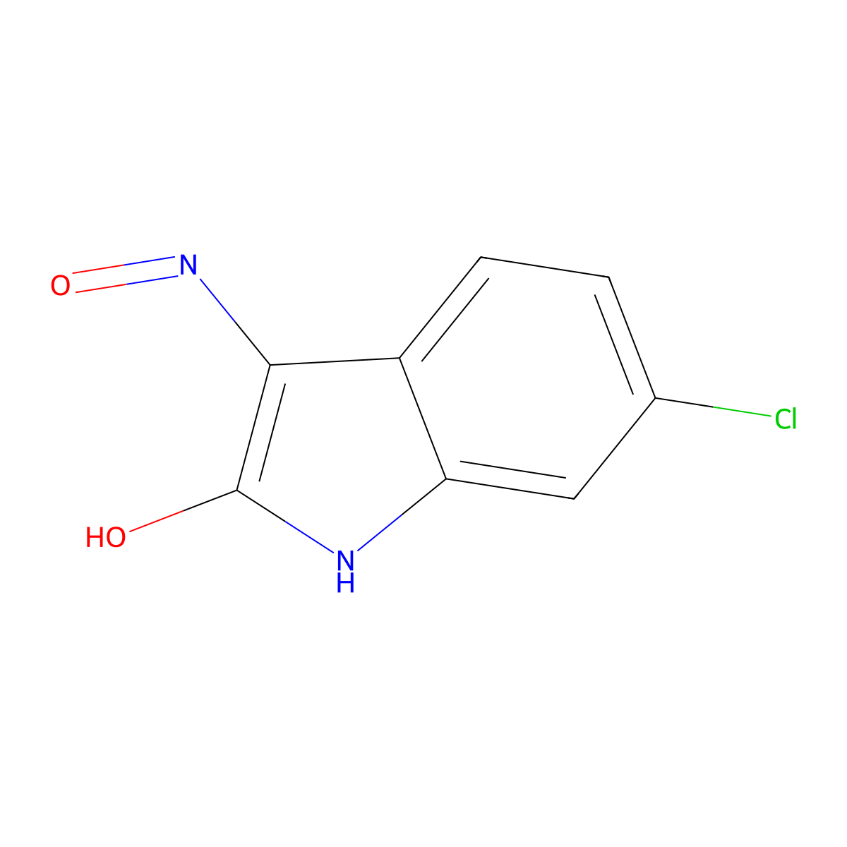 6-chloro-3-(hydroxyimino)-2,3-dihydro-1H-indol-2-one molecular structure, CAS 117886-84-7