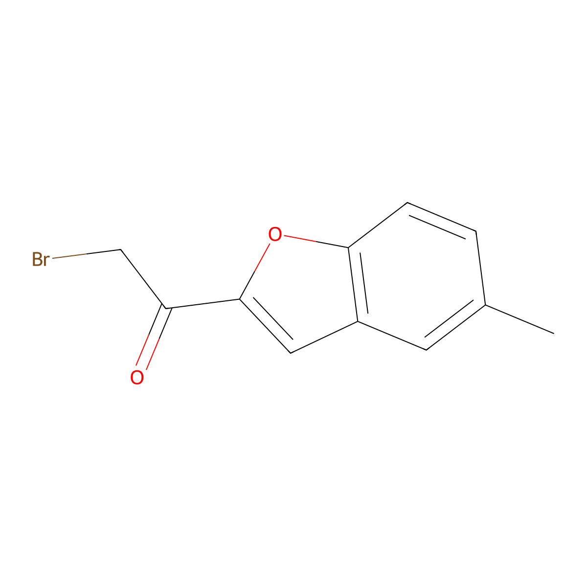 2-Bromo-1-(5-methyl-1-benzofuran-2-yl)ethan-1-one molecular structure, CAS 1178862-94-6