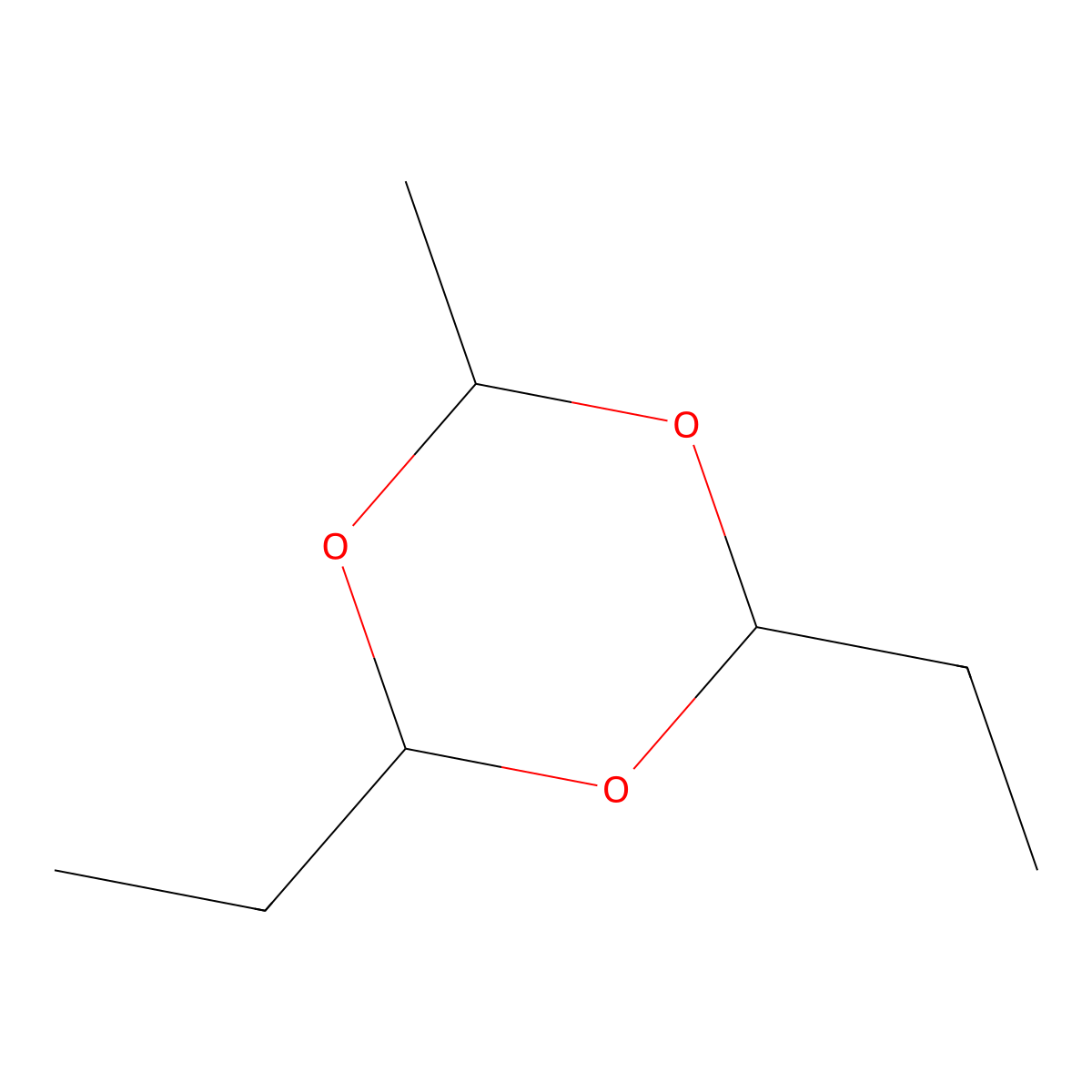 2,4-Diethyl-6-methyl-1,3,5-trioxane molecular structure, CAS 117888-04-7