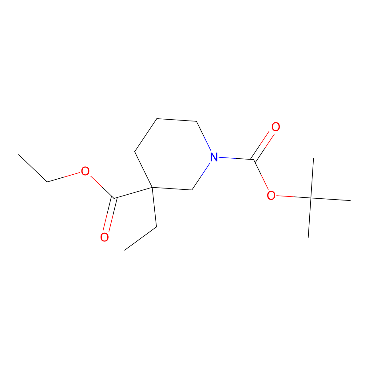Ethyl 1-Boc-3-ethylpiperidine-3-carboxylate molecular structure, CAS 1178882-02-4