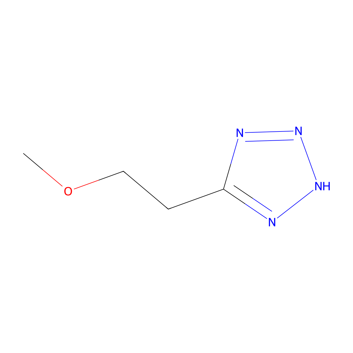 5-(2-methoxyethyl)-2H-tetrazole molecular structure, CAS 117889-08-4