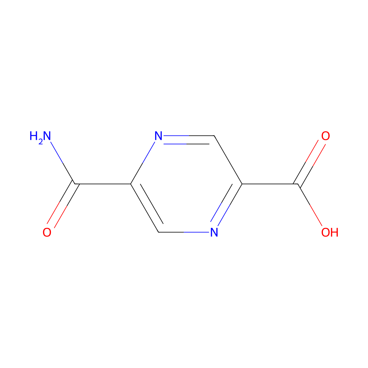5-Carbamoylpyrazine-2-carboxylic acid molecular structure, CAS 117890-32-1