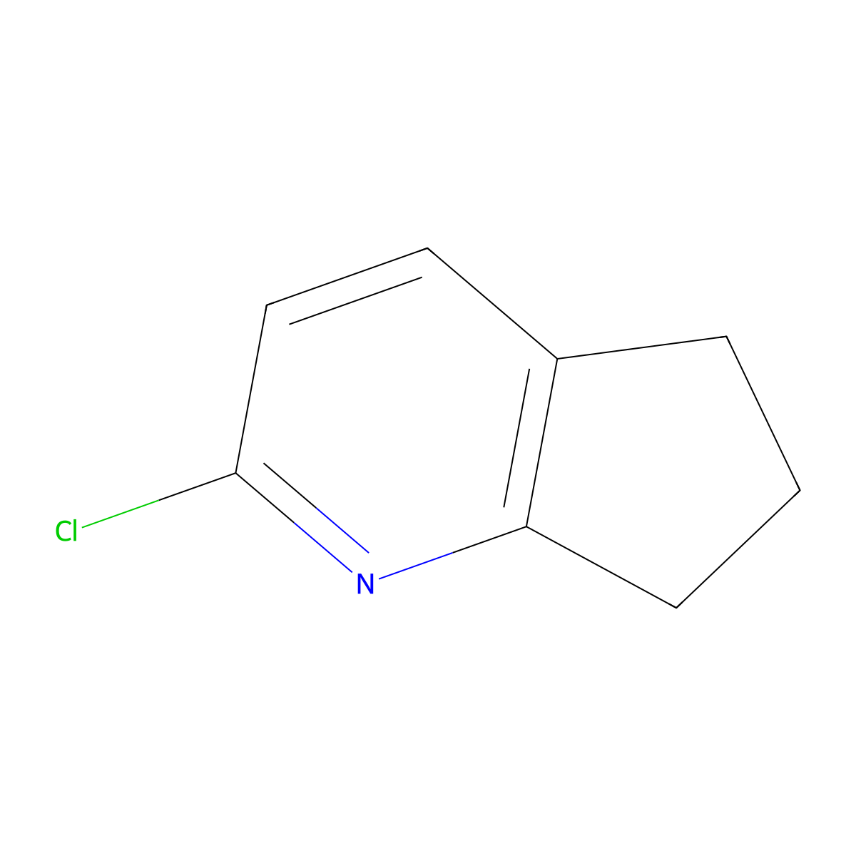 2-chloro-5H,6H,7H-cyclopenta(b)pyridine molecular structure, CAS 117890-55-8