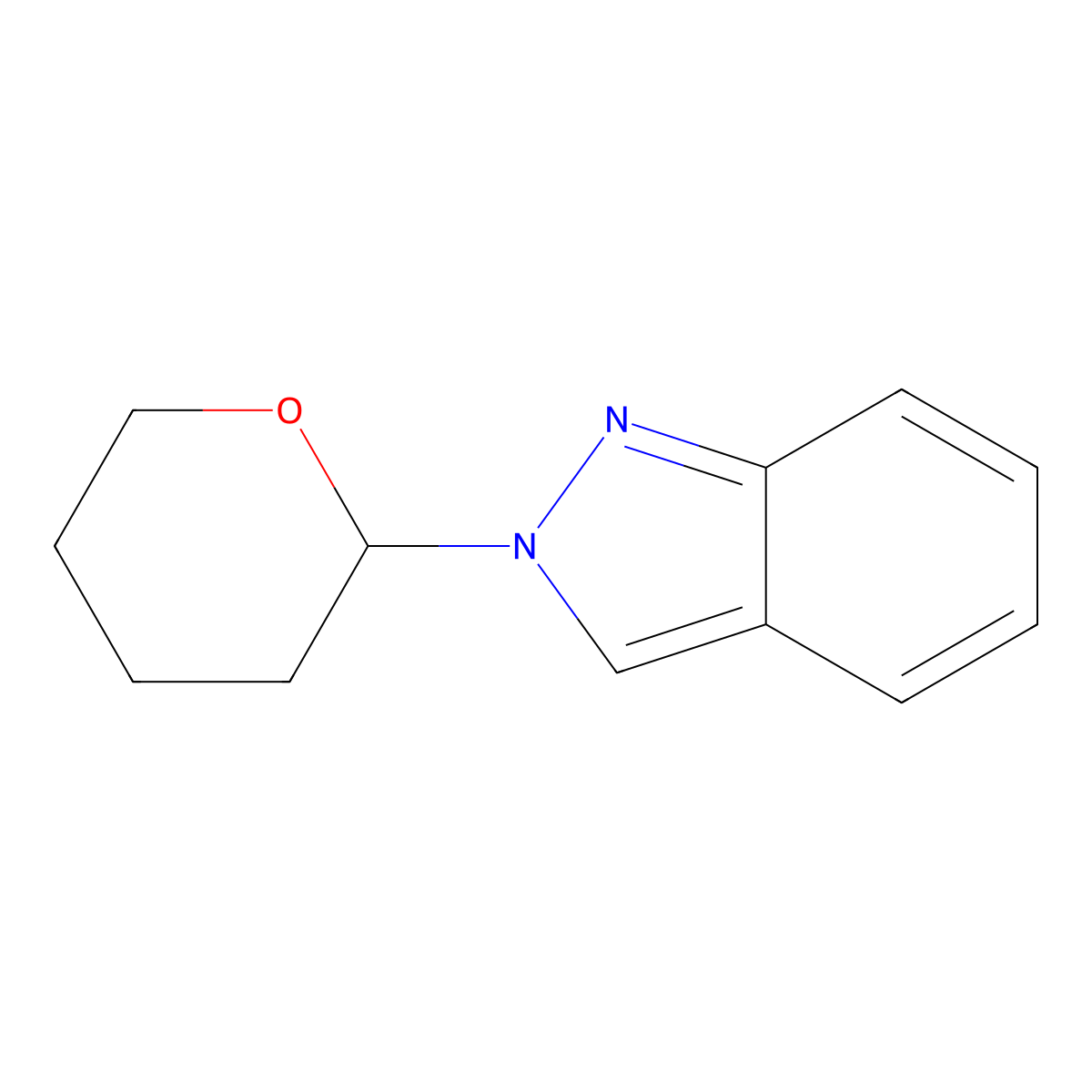 2-(Tetrahydro-2H-pyran-2-yl)-2H-indazole molecular structure, CAS 1178903-40-6
