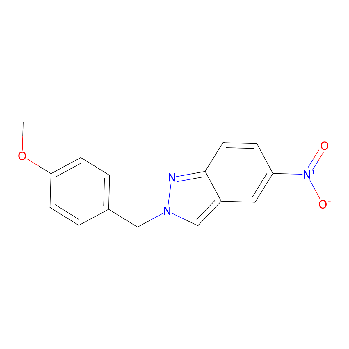 2-(4-Methoxybenzyl)-5-nitro-2H-indazole molecular structure, CAS 1178903-41-7