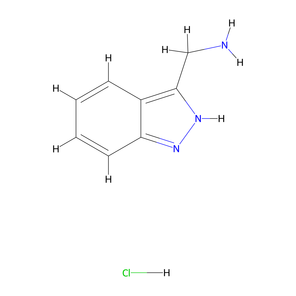 (1H-Indazol-3-YL)methylamine hydrochloride molecular structure, CAS 117891-16-4