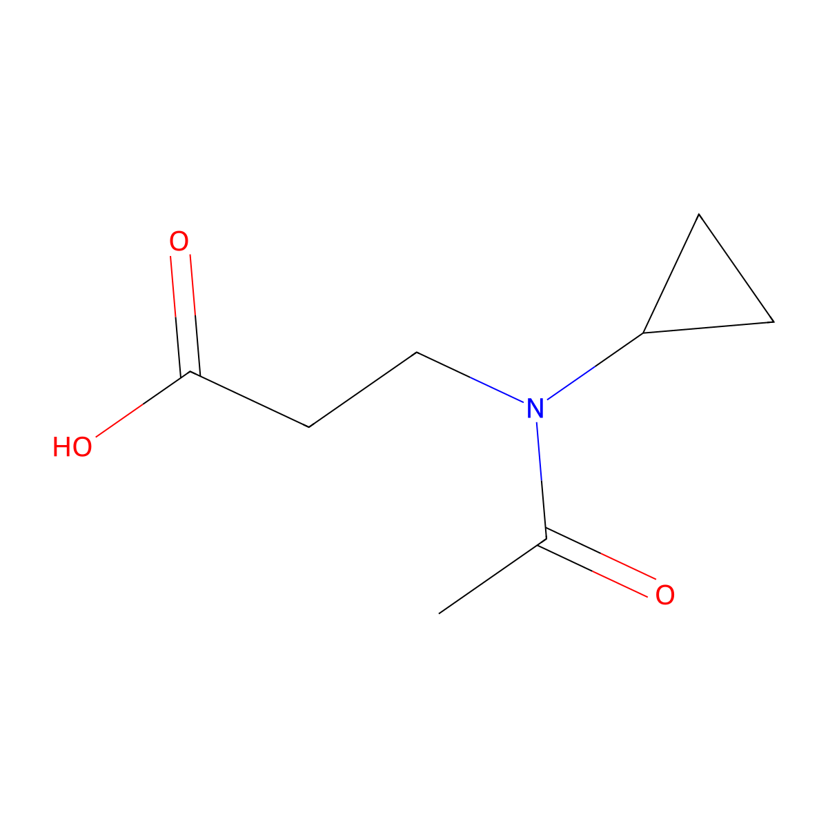 3-(N-cyclopropylacetamido)propanoic acid molecular structure, CAS 1178913-59-1