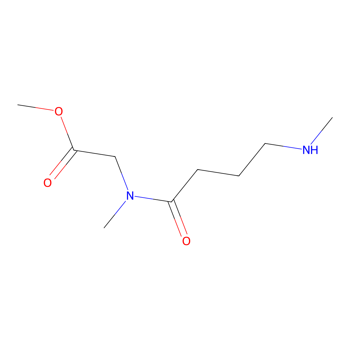 methyl 2-[N-methyl-4-(methylamino)butanamido]acetate molecular structure, CAS 1178913-81-9