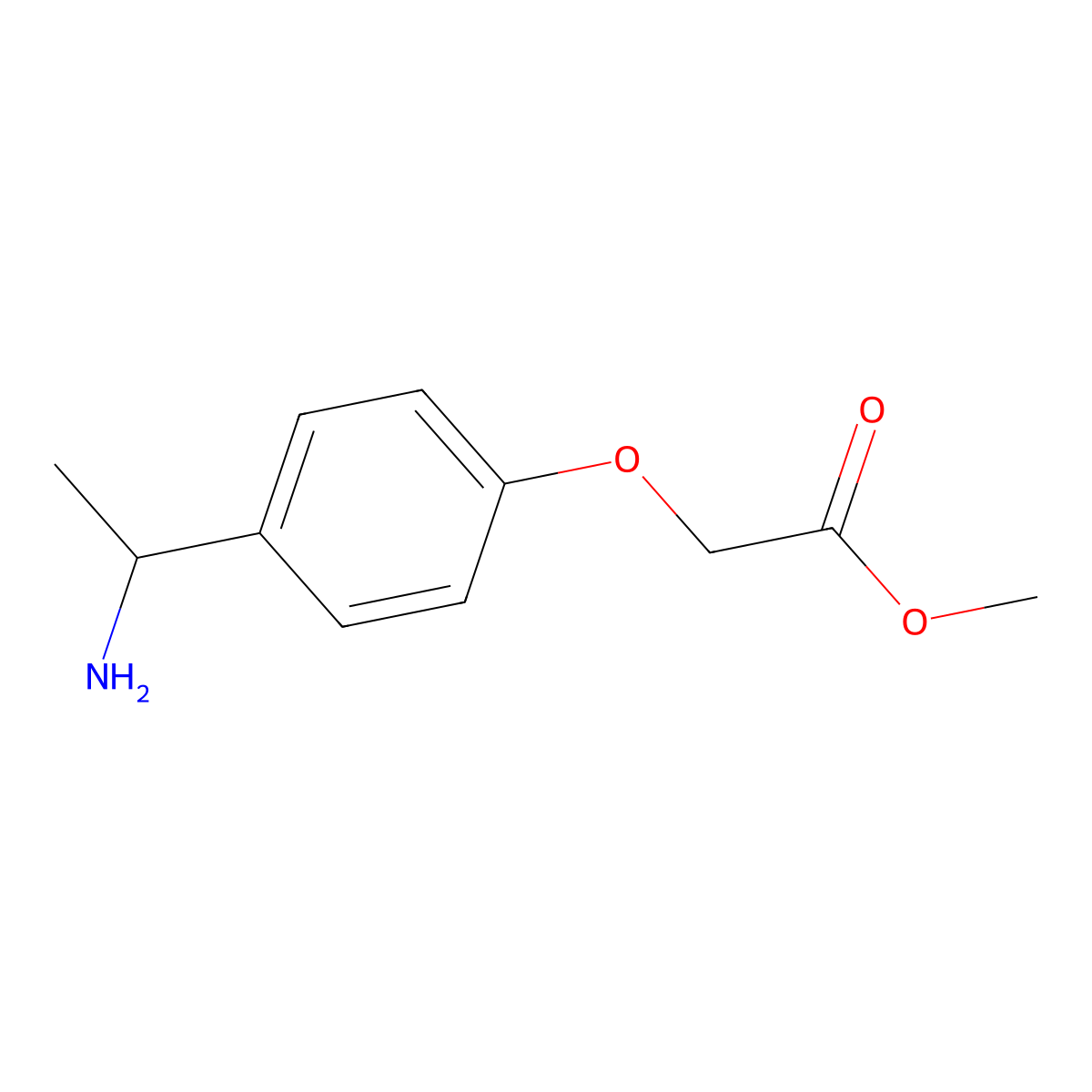 Methyl 2-[4-(1-aminoethyl)phenoxy]acetate molecular structure, CAS 1178914-08-3