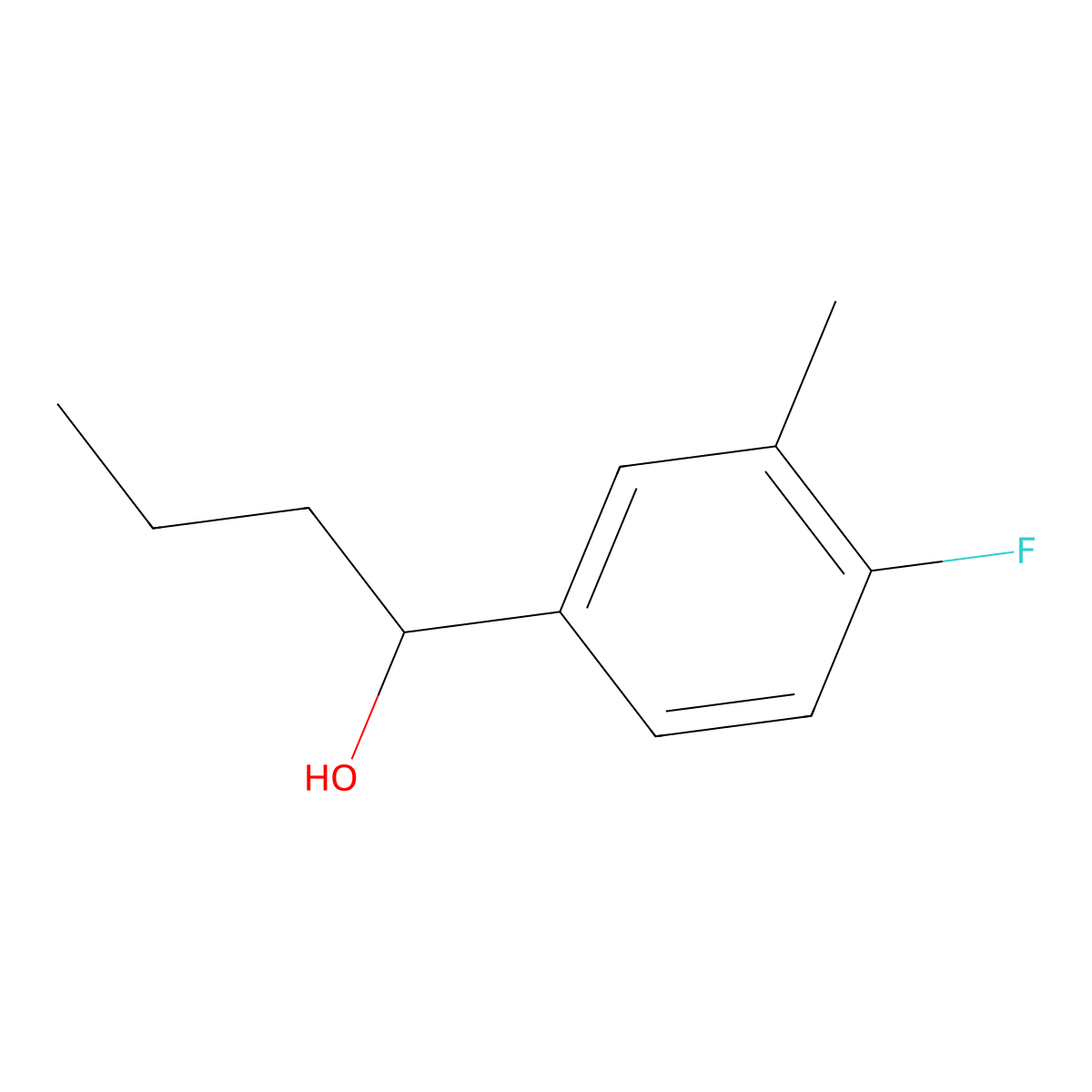 1-(4-Fluoro-3-methylphenyl)butan-1-ol molecular structure, CAS 1178915-57-5