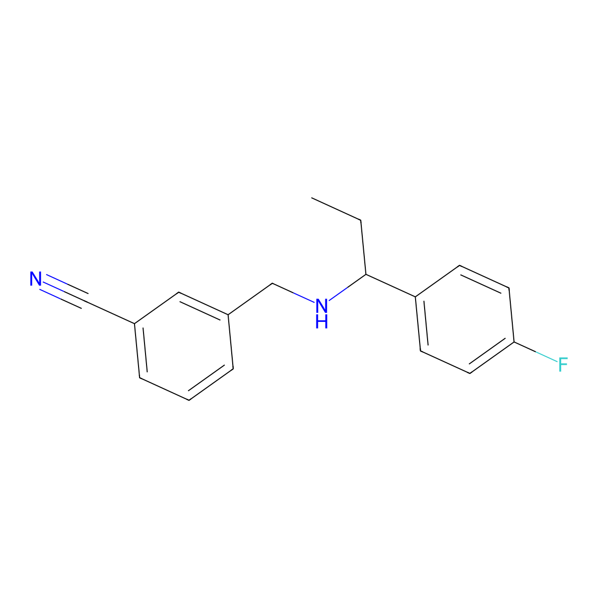 3-({[1-(4-Fluorophenyl)propyl]amino}methyl)benzonitrile molecular structure, CAS 1178915-58-6