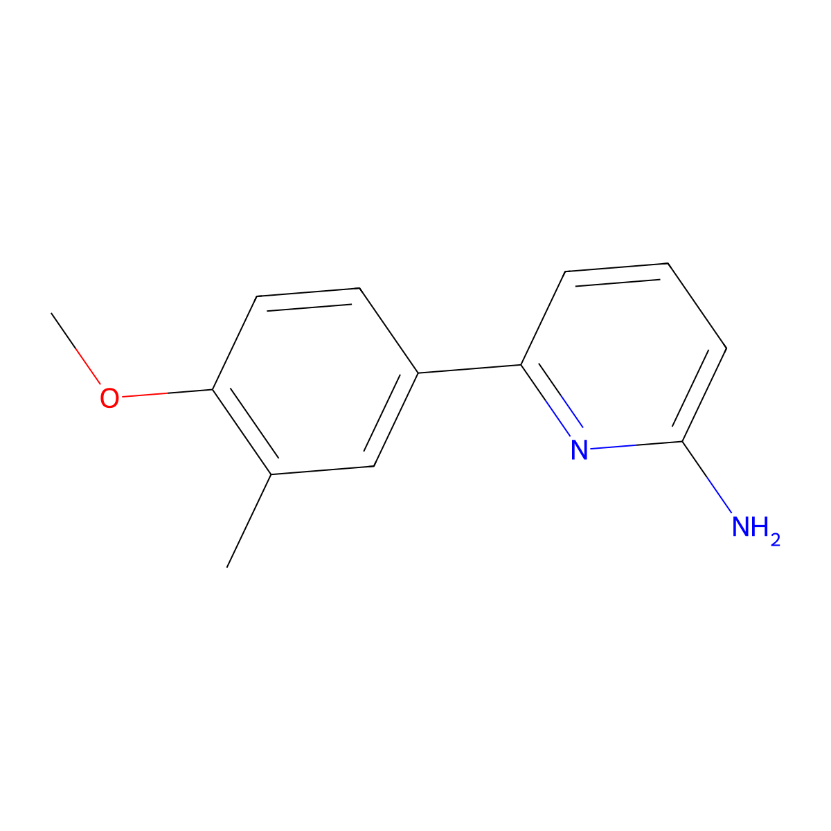 6-(4-Methoxy-3-methylphenyl)-2-pyridinamine molecular structure, CAS 1178919-24-8