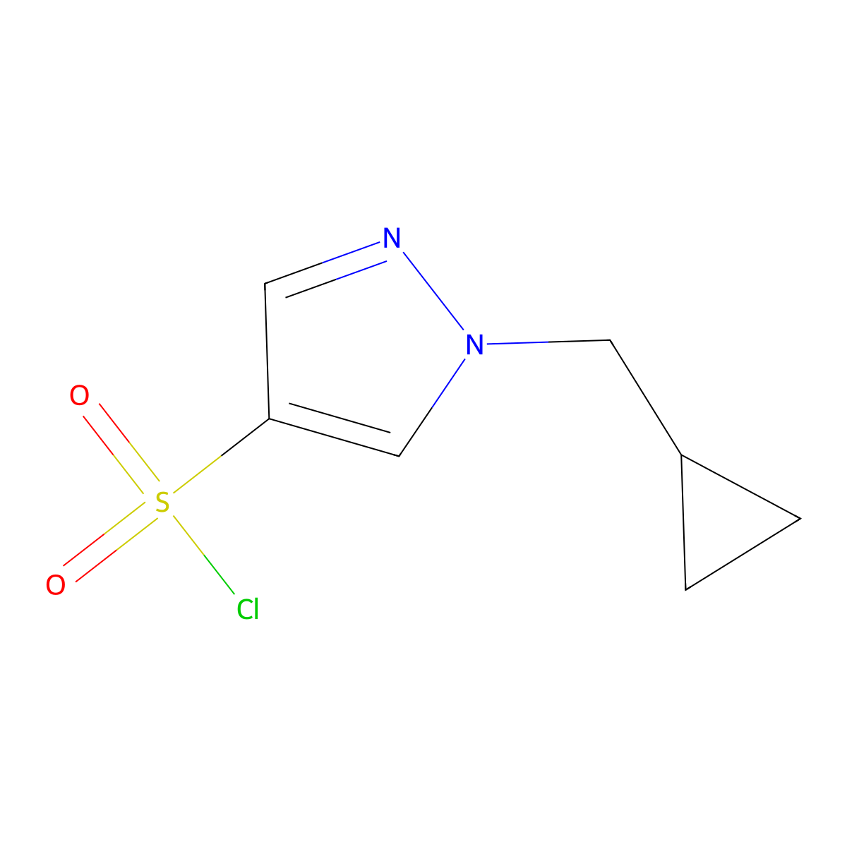 1-(cyclopropylmethyl)-1H-pyrazole-4-sulfonyl chloride molecular structure, CAS 1178919-63-5