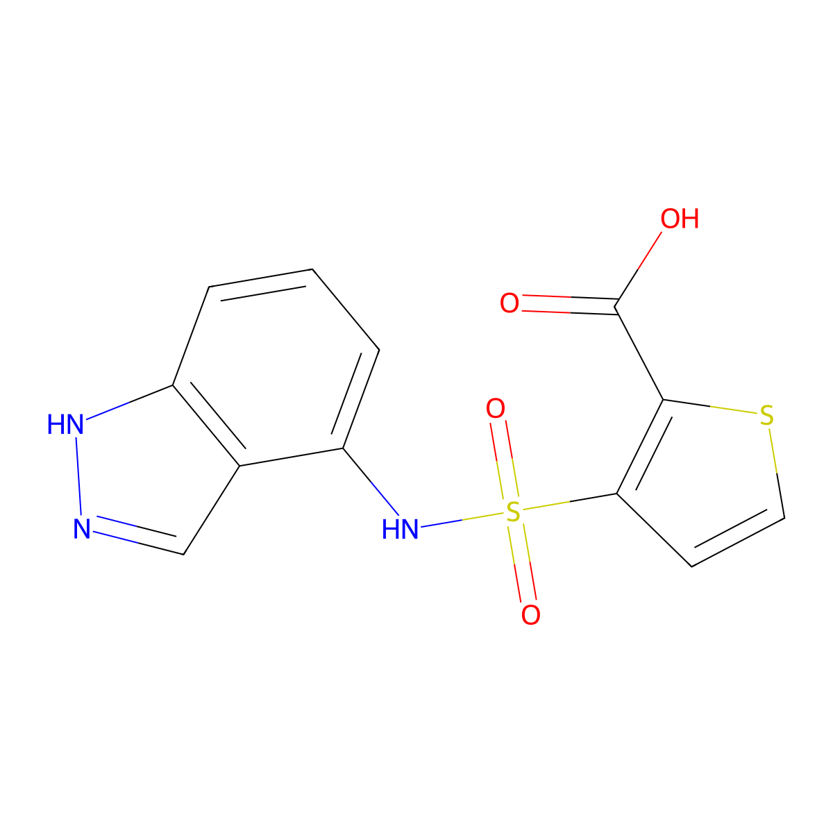 3-[(1H-indazol-4-yl)sulfamoyl]thiophene-2-carboxylic acid molecular structure, CAS 1178919-92-0